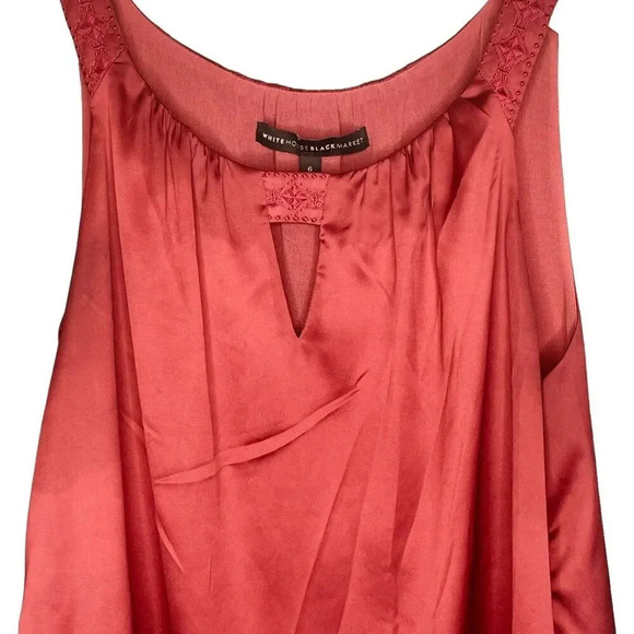 White House | Black Market Women's Maroon Sleeveless Blouse - Picture 2 of 9